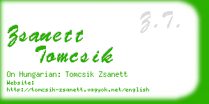 zsanett tomcsik business card